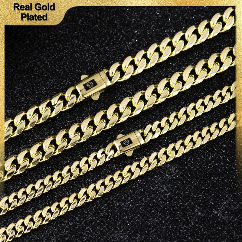 Deus® Cadena Monaco de Oro 14K