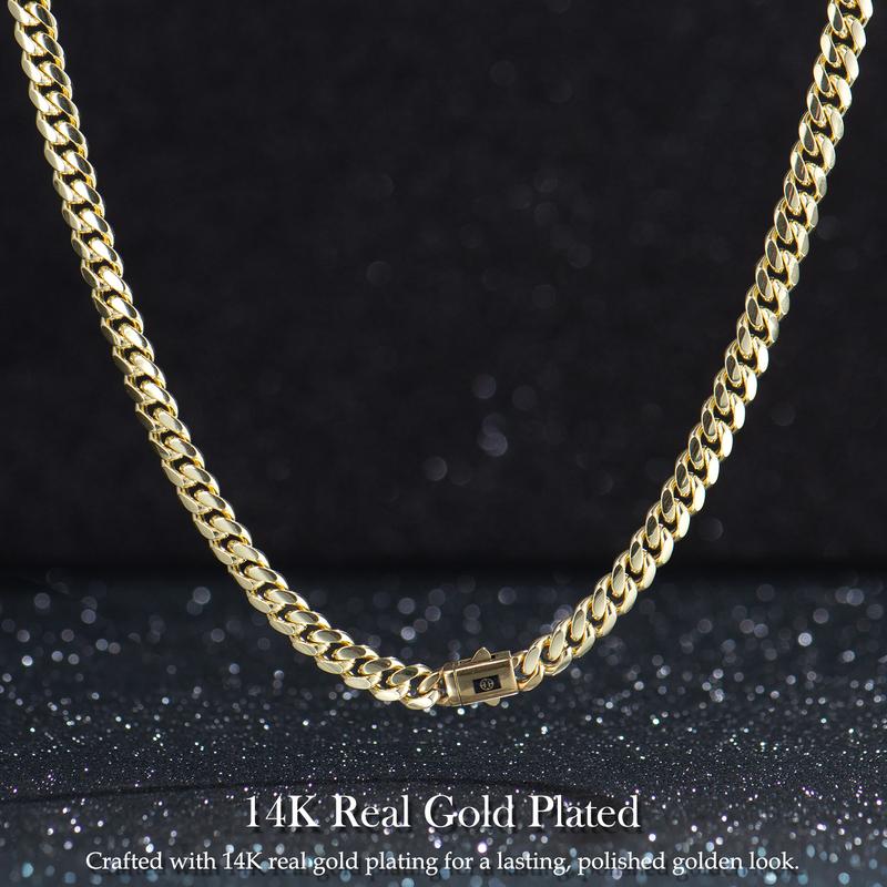 Deus® Cadena Monaco de Oro 14K