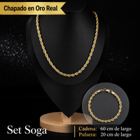 Set Cadena + Pulsera Bañada en Oro 14K Deus®