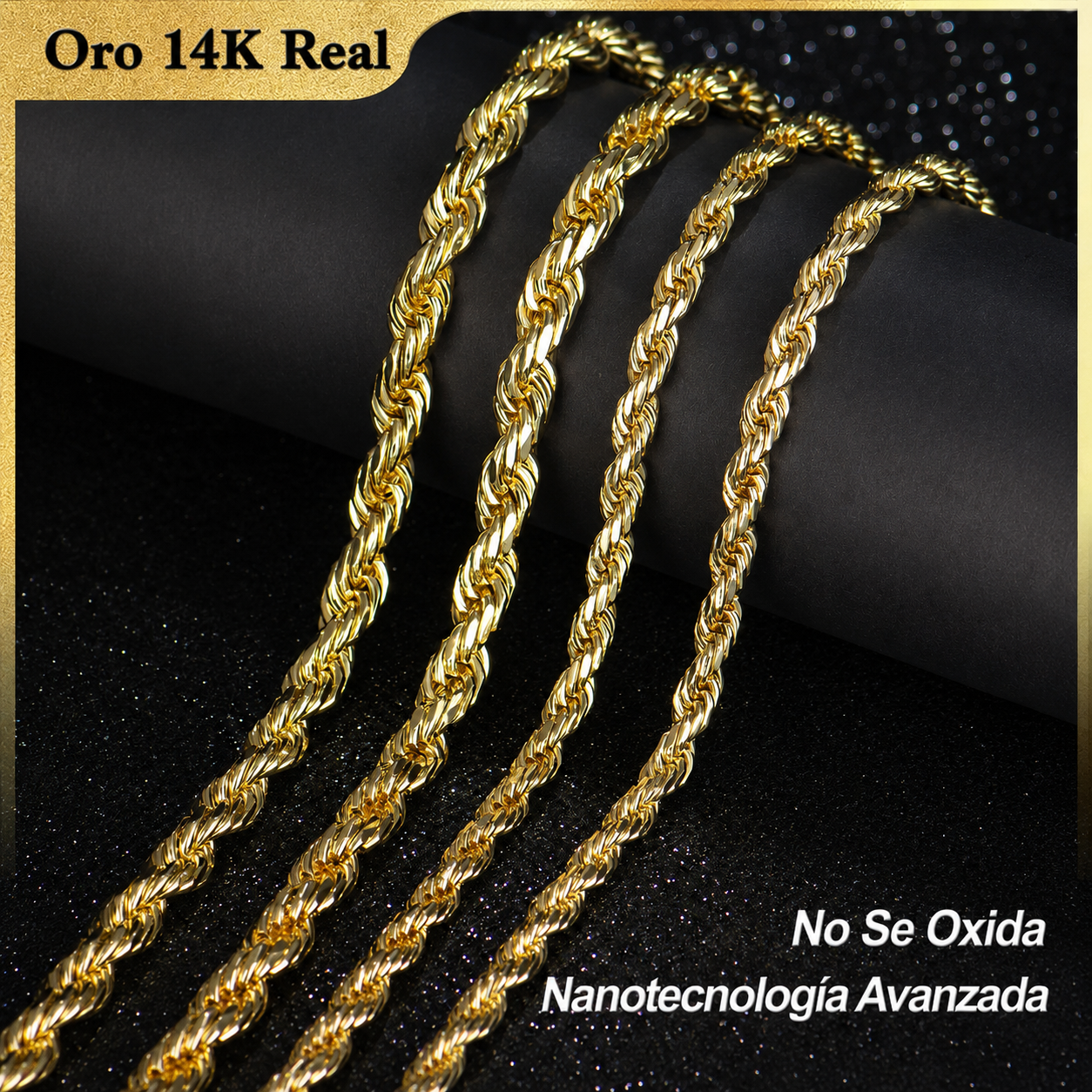 Deus® Cadena Torsal de Oro 14K