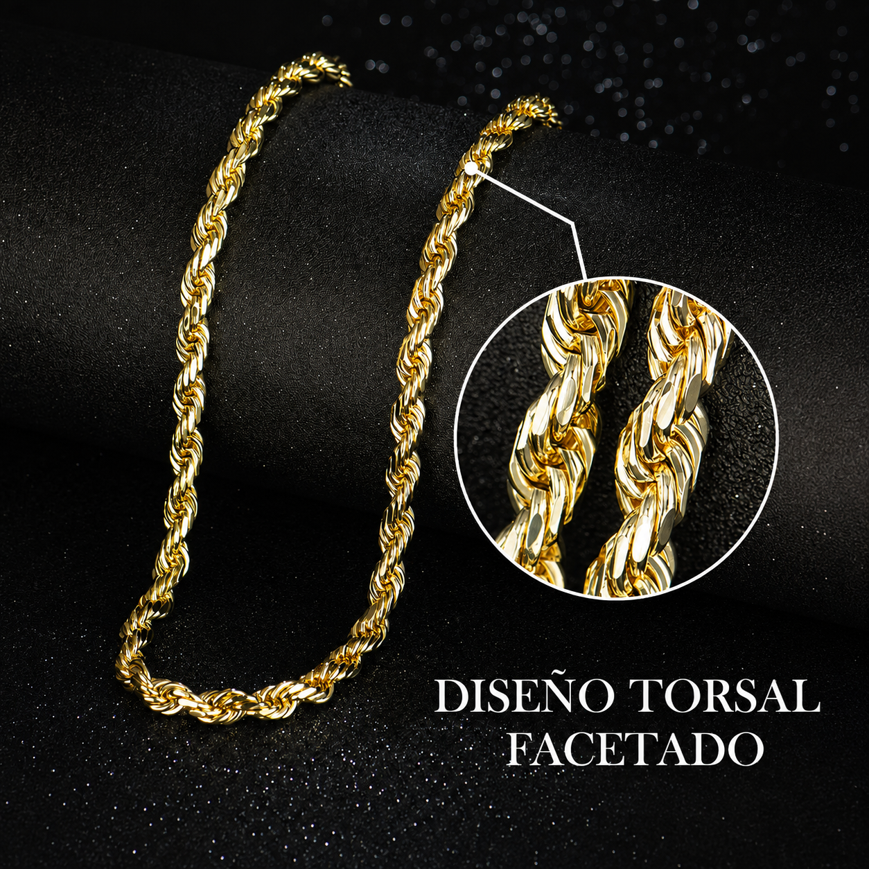 Deus® Cadena Torsal de Oro 14K