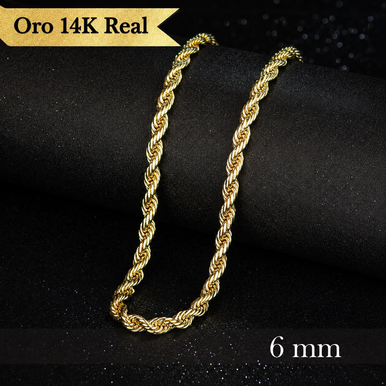 Deus® Cadena Torsal de Oro 14K