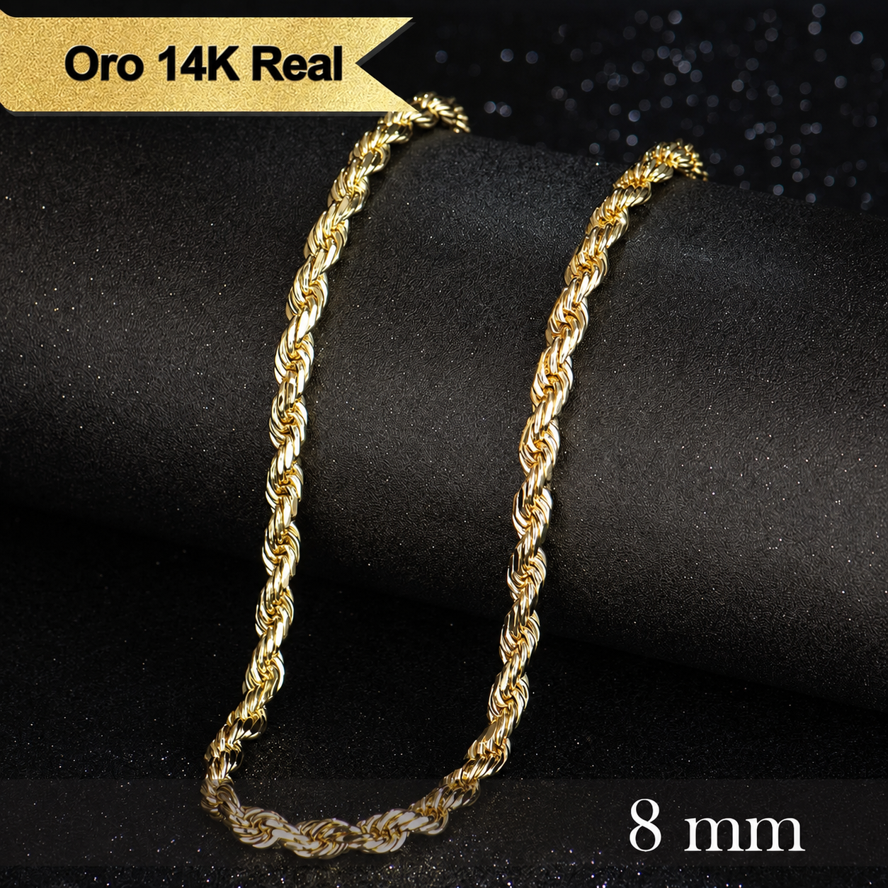 Deus® Cadena Torsal de Oro 14K
