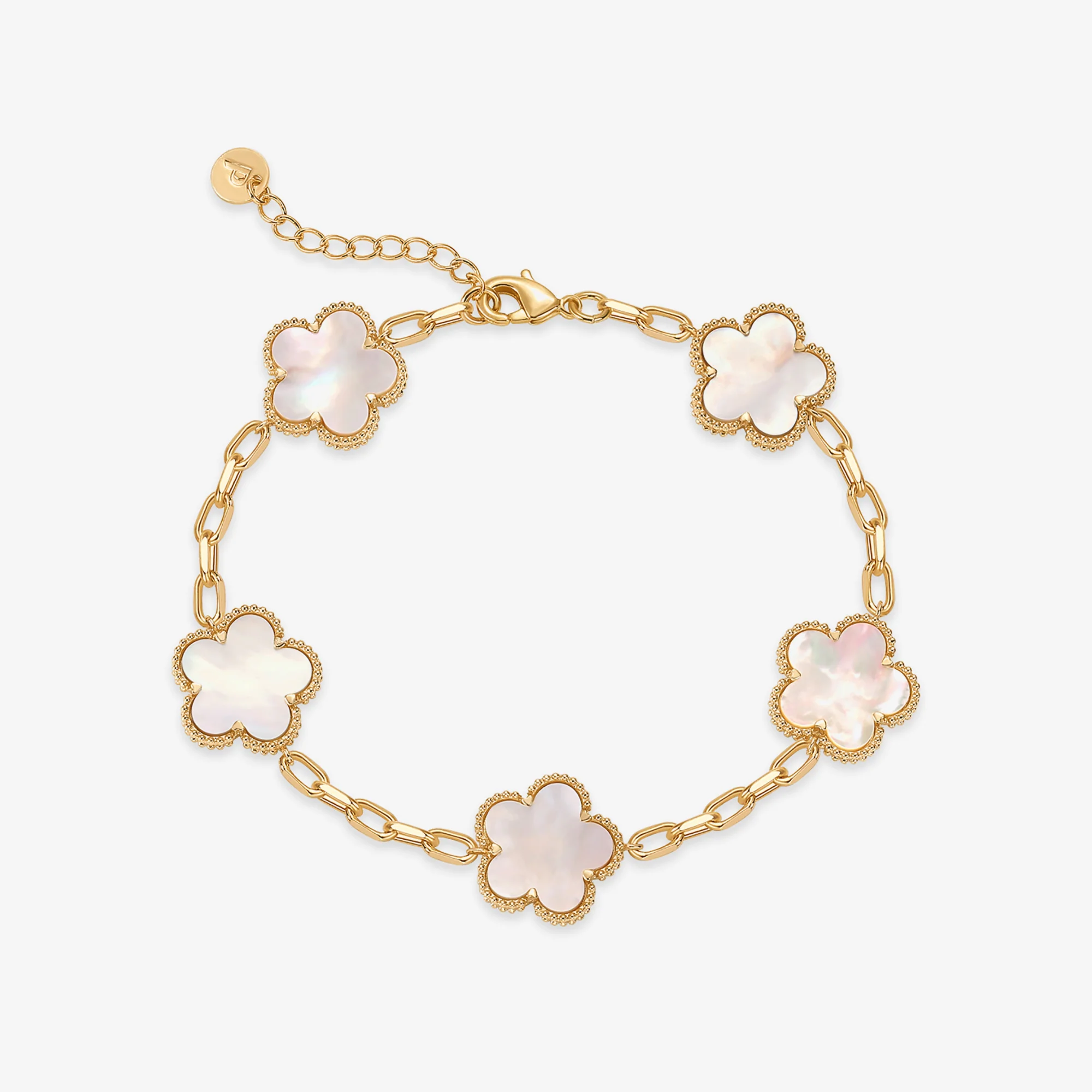 Pulsera Trébol Bañada en Oro 14K Deus®