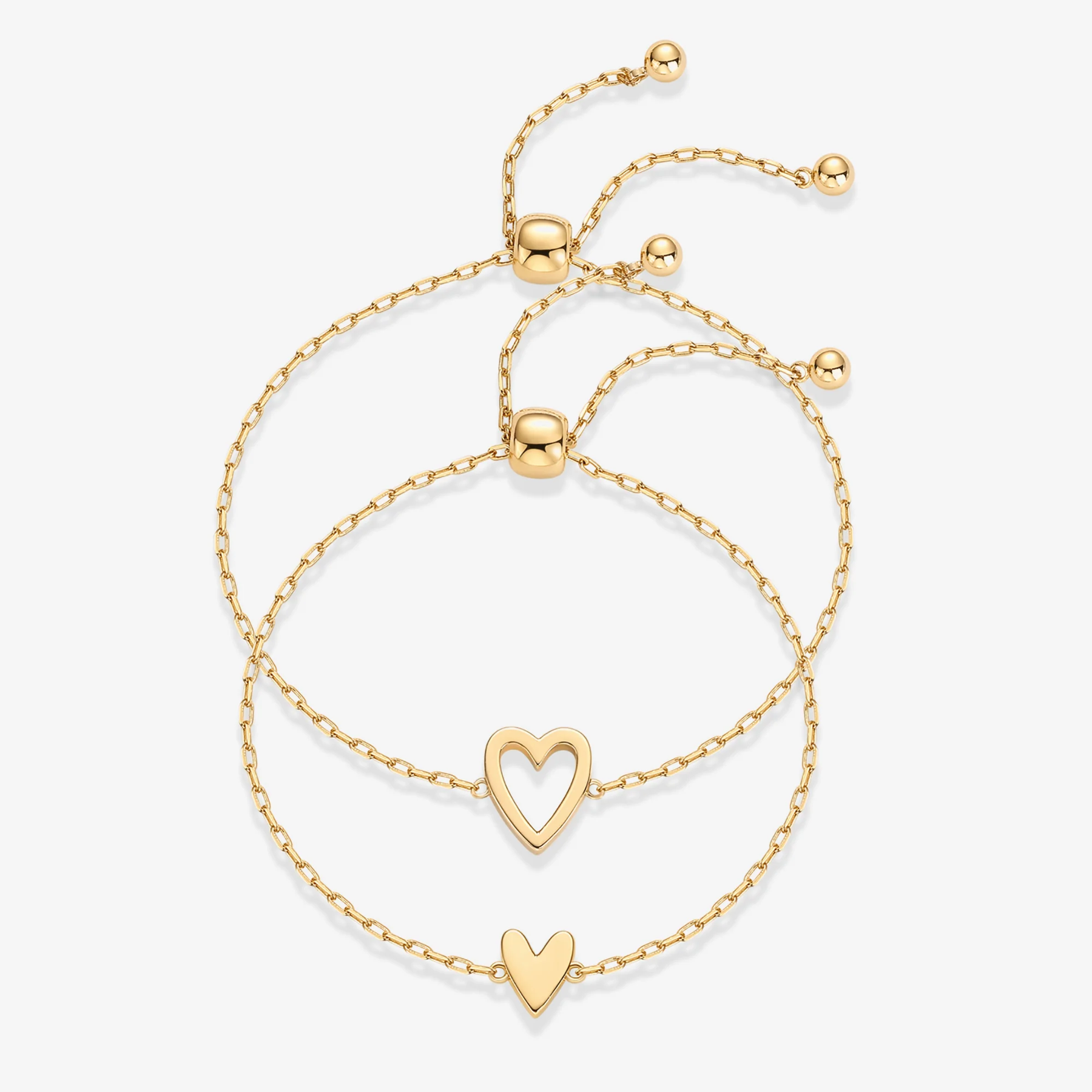 Deus® Pulseras Corazón Compartido de Oro 14K