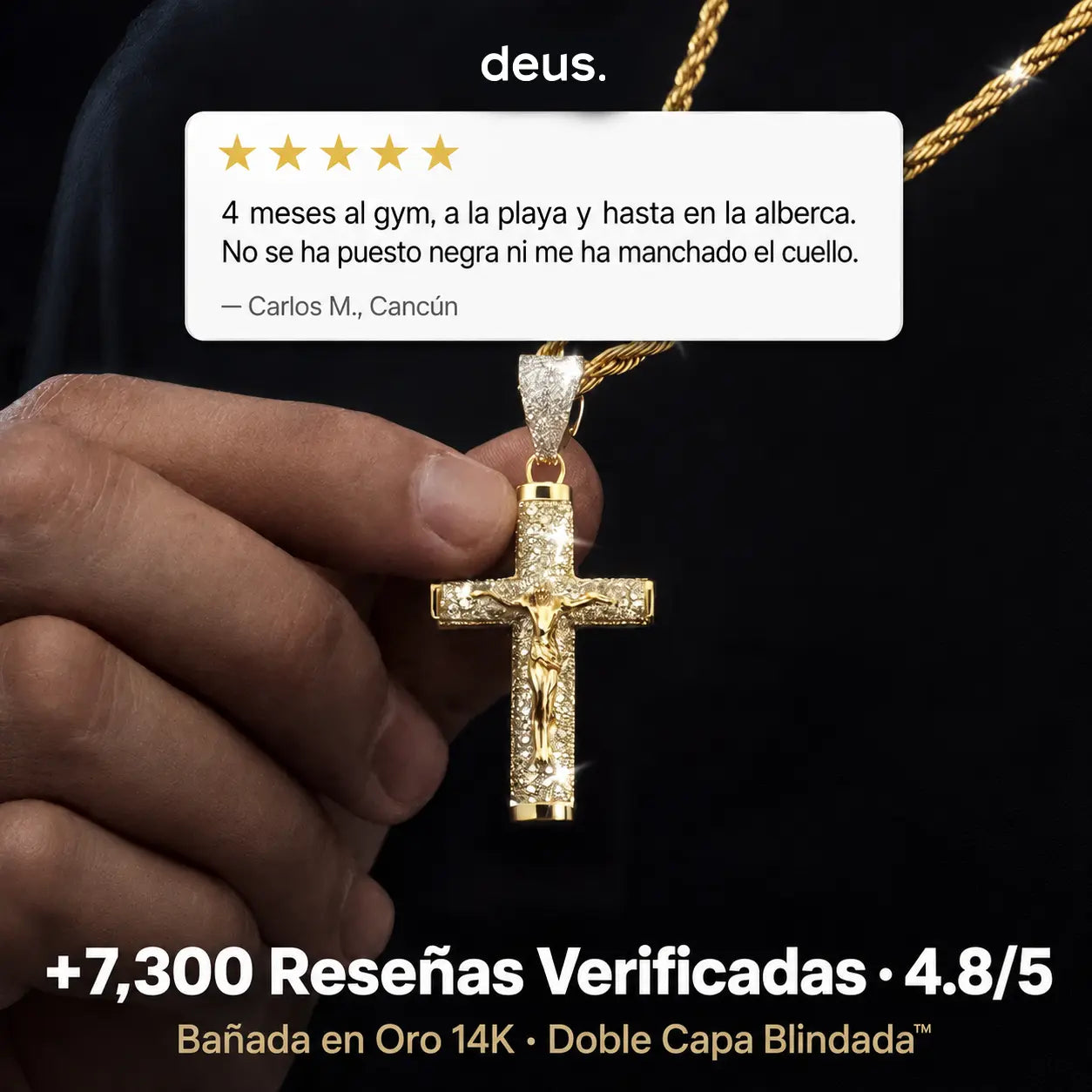 Cadena con Crucifijo de Oro 14K